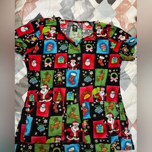 Christmas scrub top size small